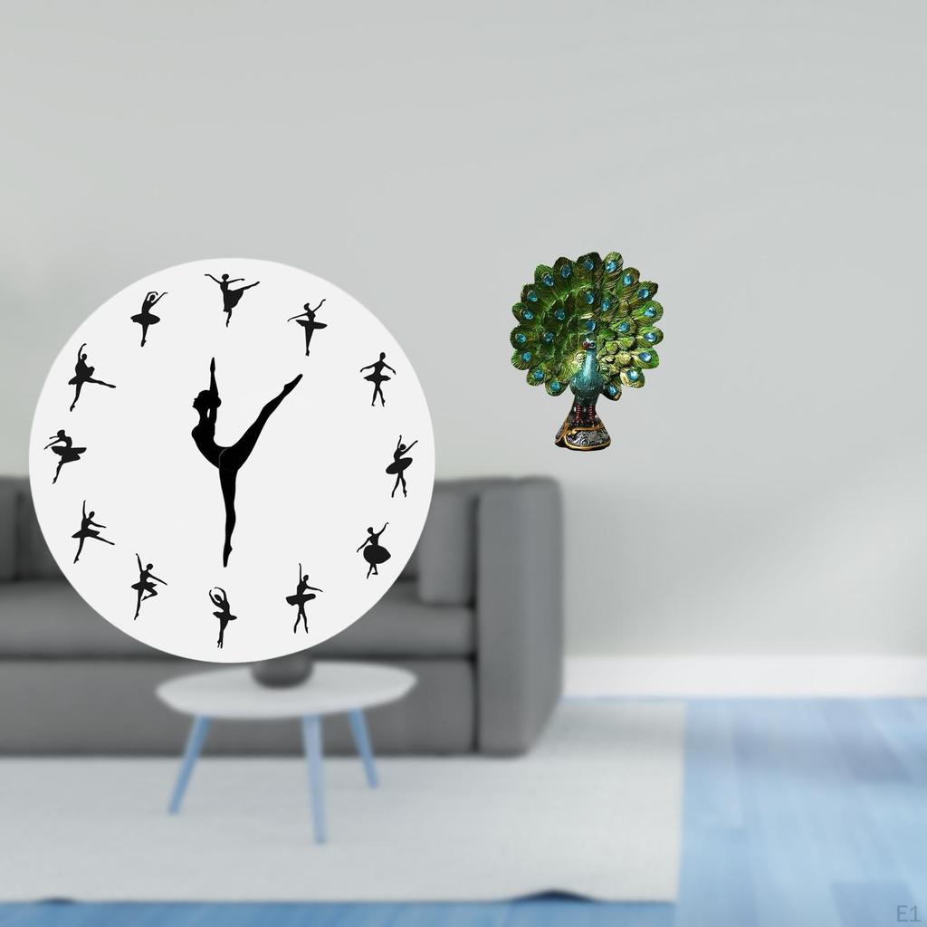 Ballet Dancing Girl Wall Clock And Peacock Statue Animal Sculpture Collection Elegant Tabletop