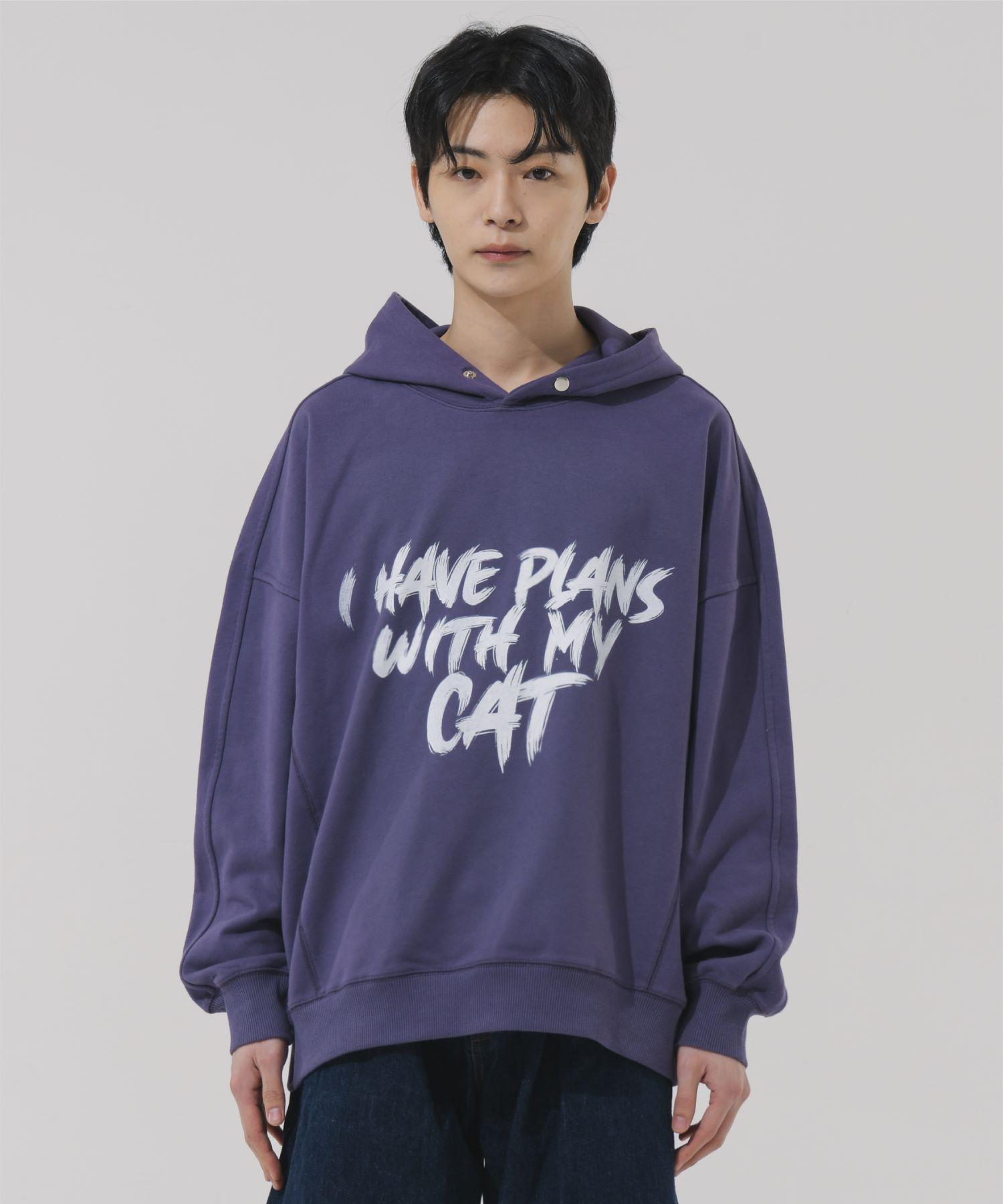 Bajubiju Blur Lettering Over-Fit Hoodie [Purple] M
