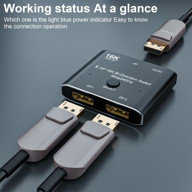 16K  Video Converter Switcher Splitter with 4K@240Hz Bi Directional Switching Capability