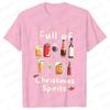 Funny Christmas Party T-Shirt Full of Christmas Spirits Tees Merry Xmas Drinking Gift for Men Clothing Casual Short Sleeve Tops
