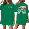 Women's Casual Crew Neck Short Sleeve T-Shirt Loose Fit Graphic Print 250th Anniversary Commemorative Top