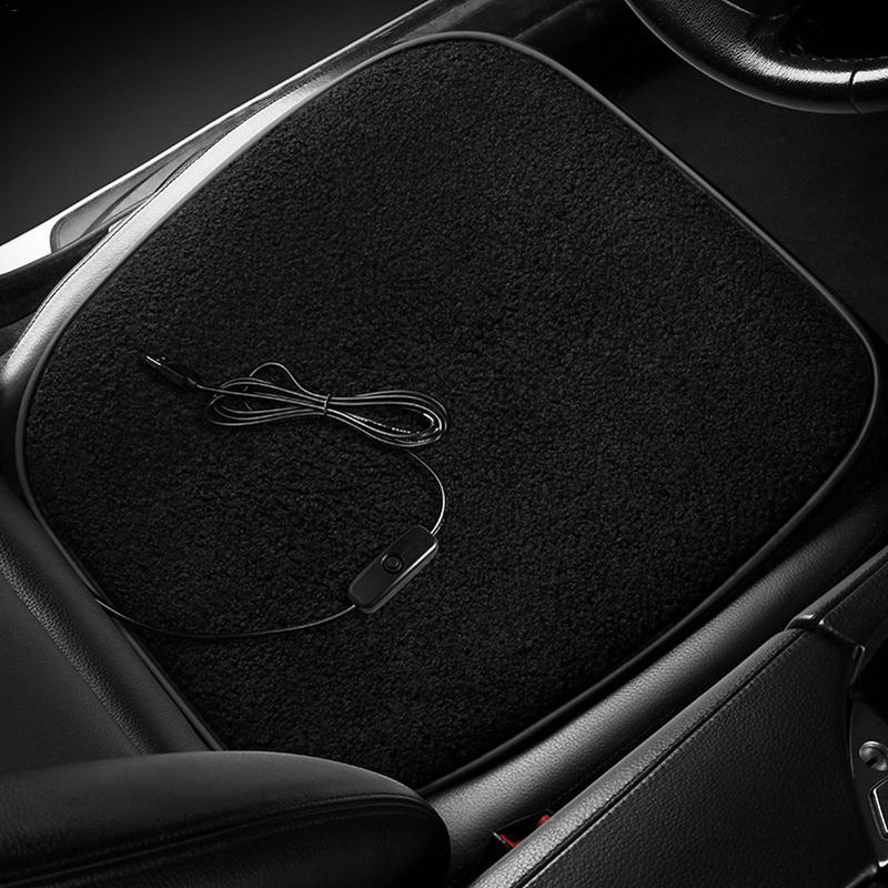 USB Heated Seat Cushion Winter Lambswool Heating Warm Car Seat Cushion For Office Home Use 5V 12W Thermostat Heating Cushion