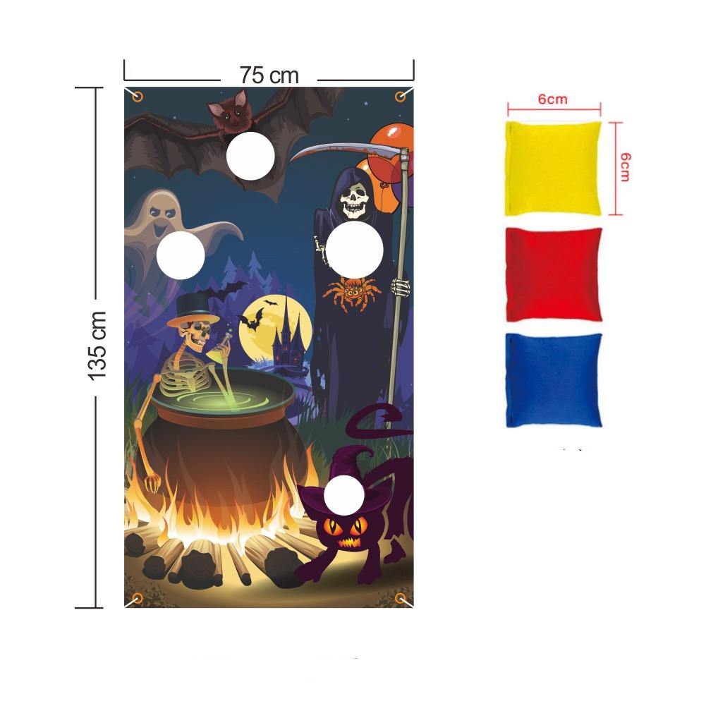 Halloween Sandbag Flag Courtyard Outdoor Children Game Pprops Decoration Pumpkin Skull Vampire Clown Witch Holiday Party Series