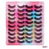20 Pairs Of Thick Curled False Eyelashes D-Curve Natural Chemical Fiber Curled Long Eyelashes
