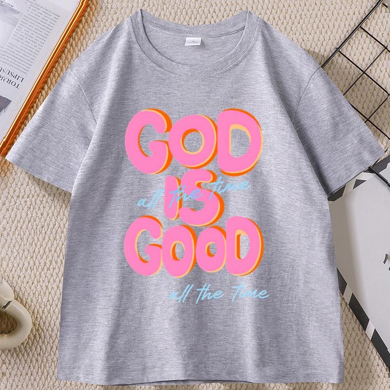 God Is Good Christian T Shirt for Men Women Christian Religious T-shirt Bible Verse Thanksgiving Tshirt Short Sleeve Unisex Tops