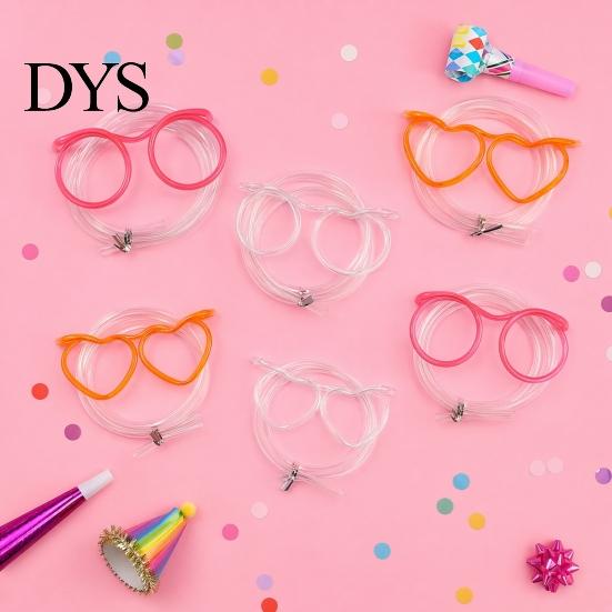 Wiederverwendbare Kinderstrohhalme 2 Stück Brille, Extra-lange biegbare Trinkhalme, Lustiges interaktives Spielzeugdesign, Party für Geburtstagsfeiern Lustiges Accessoire