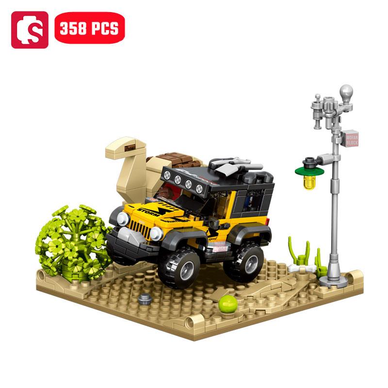 Non-Toxic Sembo Sports Car Building Blocks Moc Racing Vehicle Models Off-Road Assembly Bricks Car Construction Set For Children Toy Kids Gifts