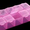 Transparent Bead Organizer Pink 10 Grid Square Box Organizer Storage Boxes  Table