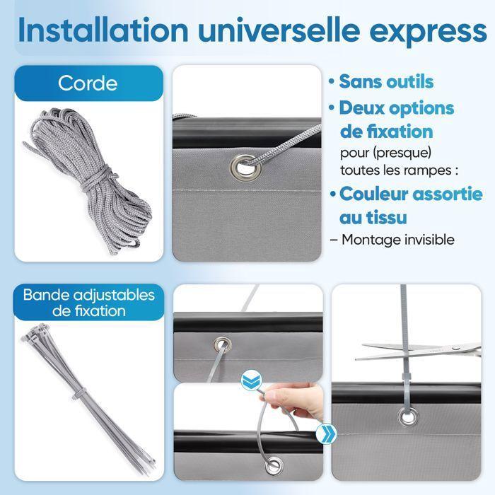 Sekey brise-vue pour balcon pes 90 x 300cm, gris clair