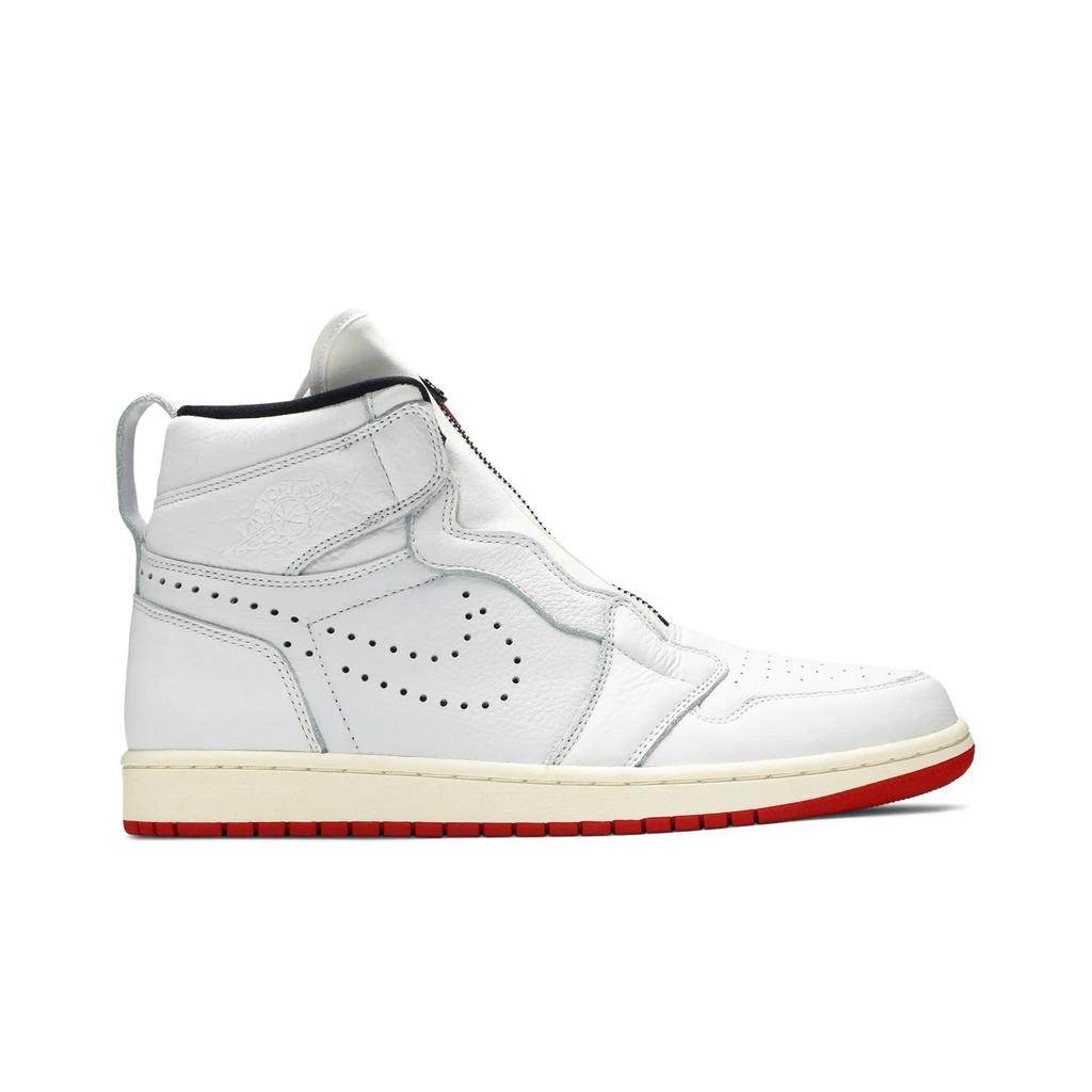 Air Jordan 1 Retro High Zip 'White University Red' (Unisex) White / University Red-Sail Vintage Basketball Shoes AR4833 100