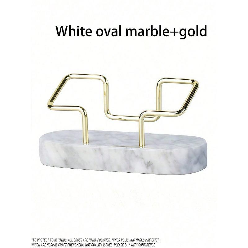 

Elegant Desktop Name Card Clip For Office & Front Desk, Ideal White oval marble + gold разноцветный