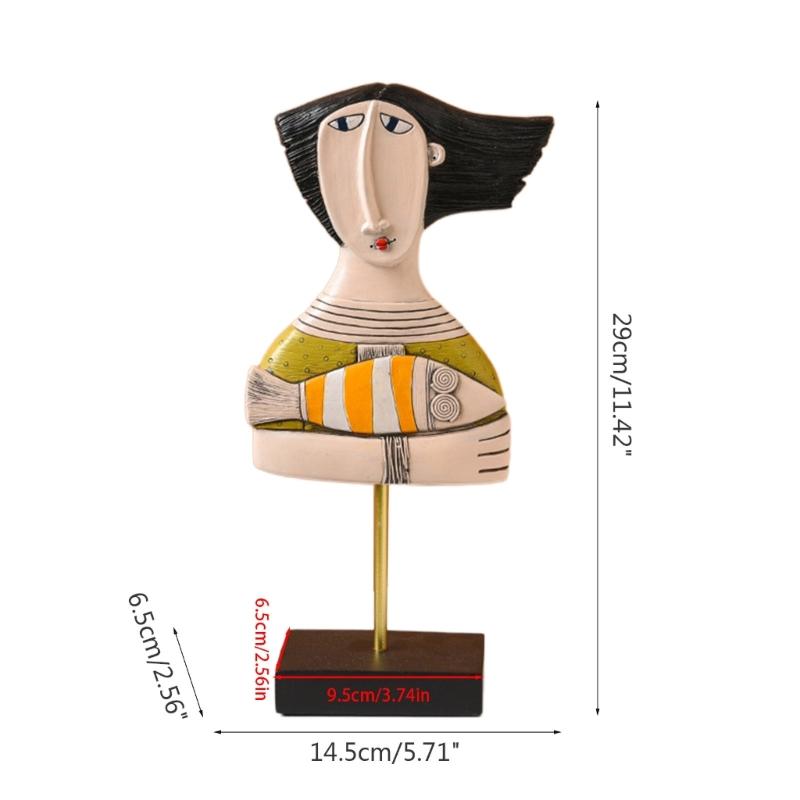 Simple for Creative Women Face Art Statue Lady Sculpture Abstract Characters Crafts Ornaments Home Office Bedroom Craft