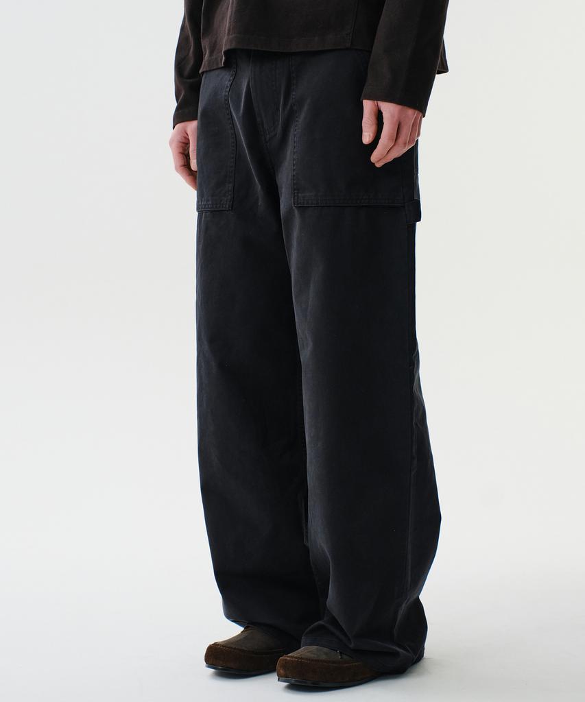Daibeuin Washed Fatigue Carpenter Pants (Black)