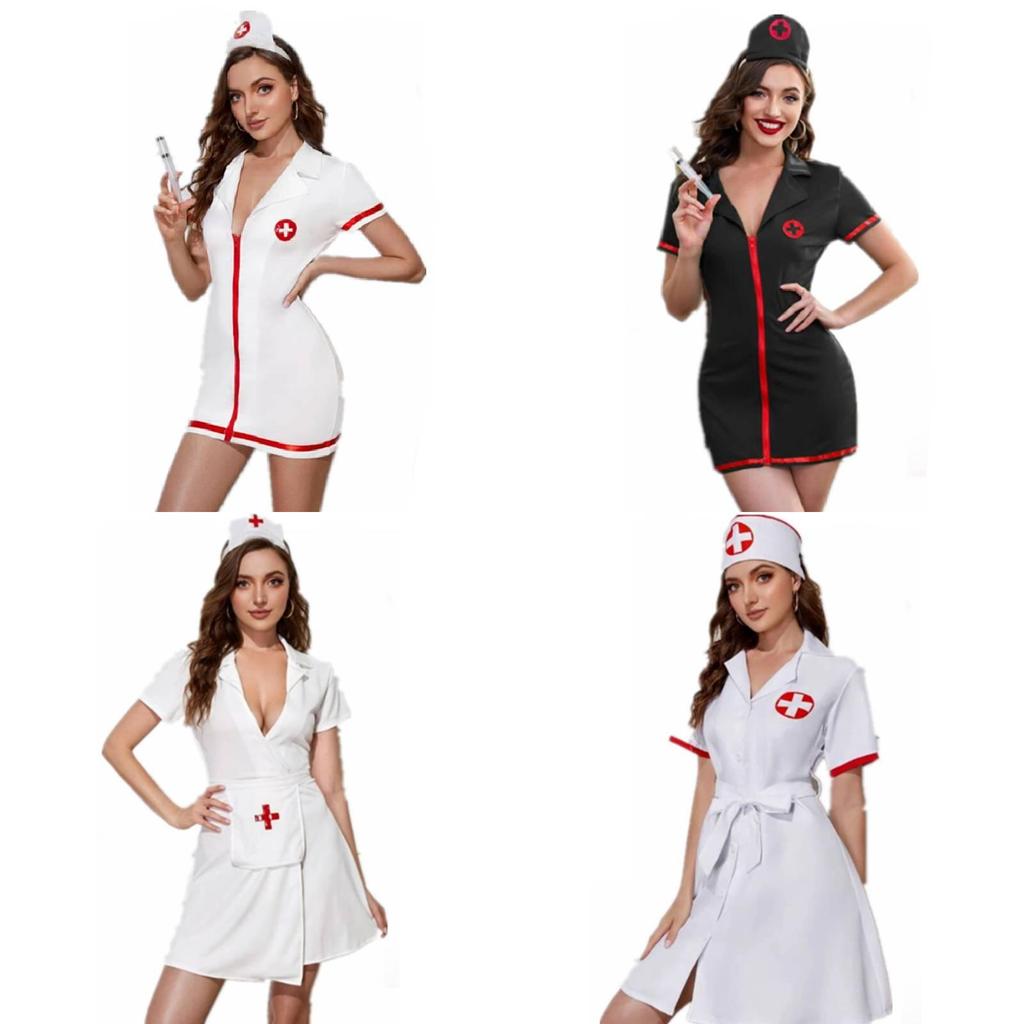Costume Nurse Doctor Cosplay Dress Set Halloween Party Stage Gift Performance