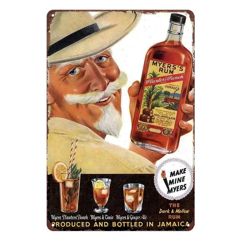 Vintage Aluminum Sign Rum Brand Retro Aluminum Sign Captain Morgan Funny Poster Decor for Bar Pub ClubMan Cave Wall Art