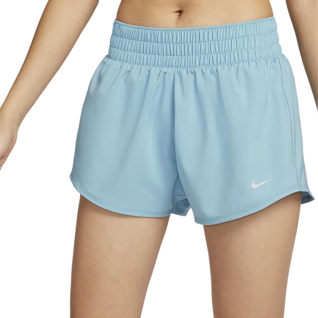 Nike Dri-FIT One Mid-Rise Lined Comfortable Three-Quarter Casual Shorts Women shorts Denim-Blue Green DX6011-464