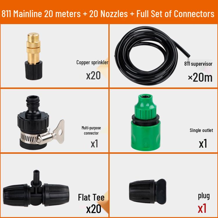 Atomizing Nozzle for Cooling, Dust Removal, and Irrigation in Gardens and Greenhouses