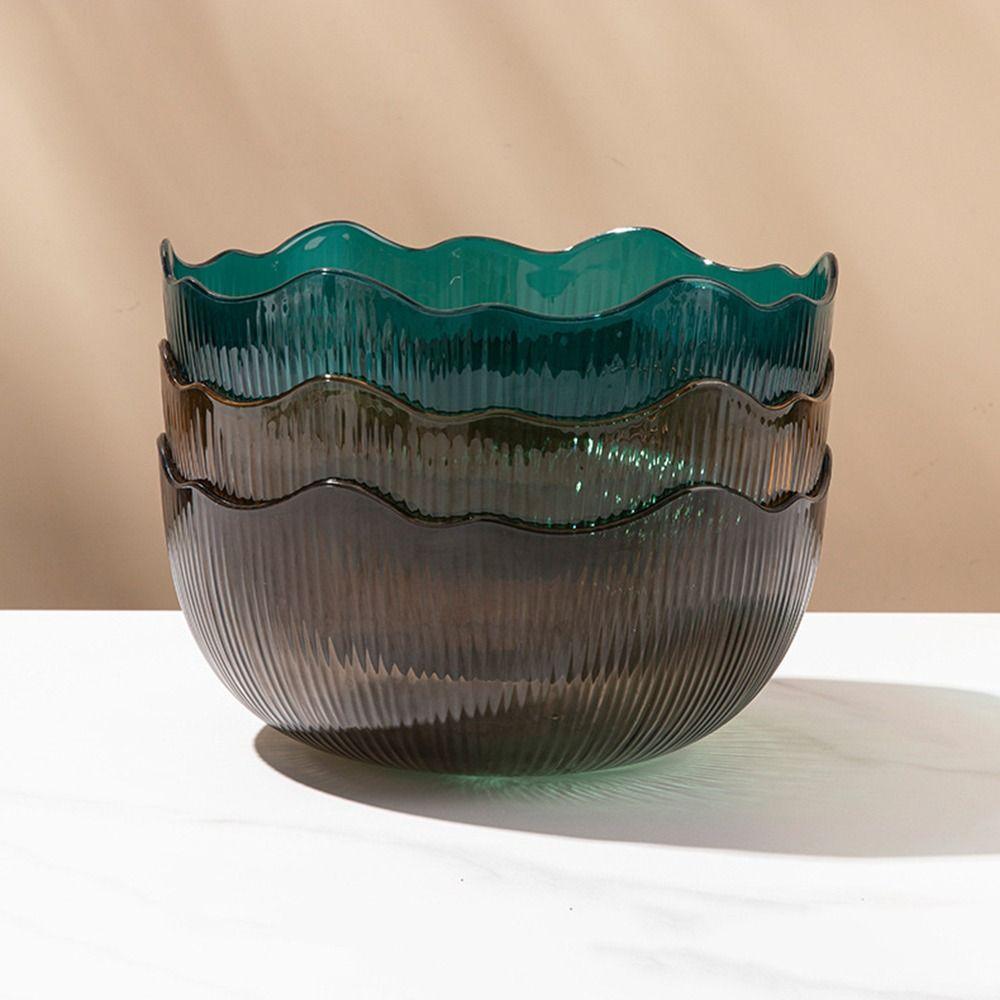 Flat Bottom Fruit Bowl Wave Edge Serving Dishes Fashionable Look Snack Basket Home Organization