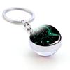 Holder Libra Scorpio Jewelry Leo Glass Ball 12 Constellation Zodiac Keychain Keychain Key Rings