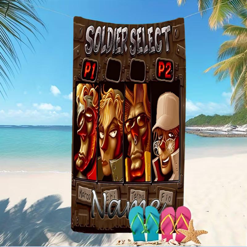 Customizable personalized beach towels Metal Slug themed designs.Suitable for the beach, yoga, sports;ideal as beach accessories