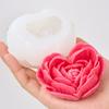 3D Kärleksformad Blomma Ljus Silikonform DIY Hjärta Ros Aromaljus Tvålformar Gips Harts Choklad Bakning Tillverkning Heminredning