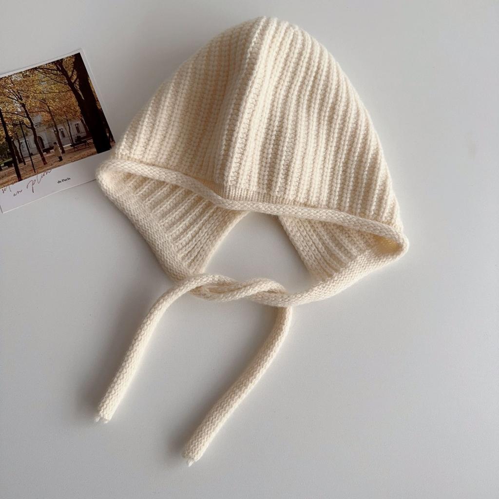 Woolen Knitted Ear-protecting Balacrafa Cap for Women  Winter Christmas and New Year Red Face Enhancing Small Windproof and Warm Head Cap