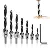 High Carbon Steel 7 Pcs Wood Chamfer Countersink Drill Bit Set For Accurate Woodworking