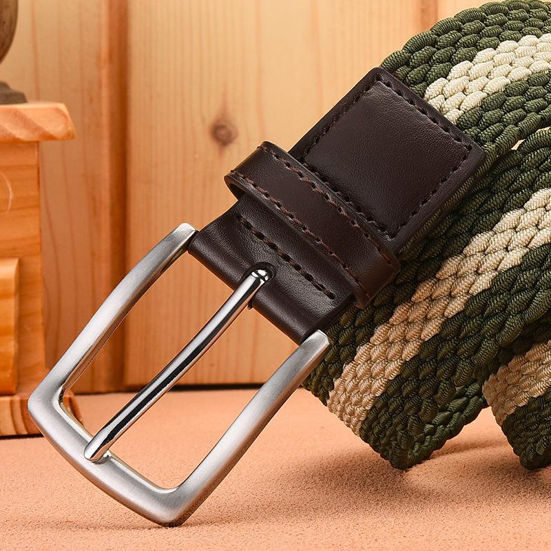 High-Grade Elastic, Non-Punching, Breathable Belt, Casual Elastic Woven Men'S Canvas Belt, Specially For E-Commerce