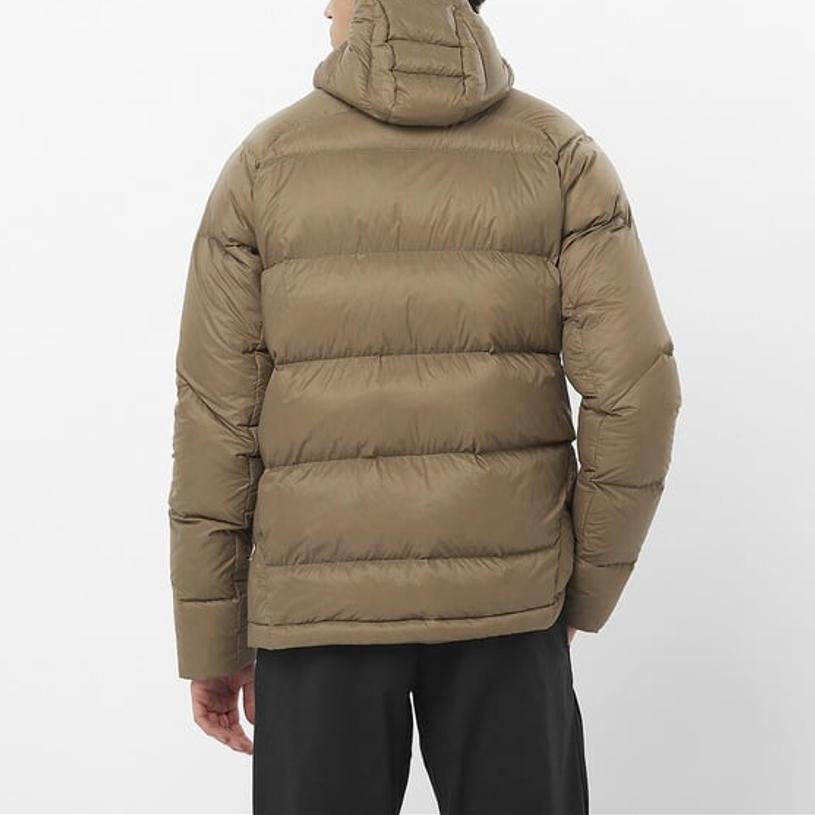 SALOMON Outline Down Solid Color Zipper Hooded Long Sleeve Down Jacket Men Jackets Bamboo LC2360900