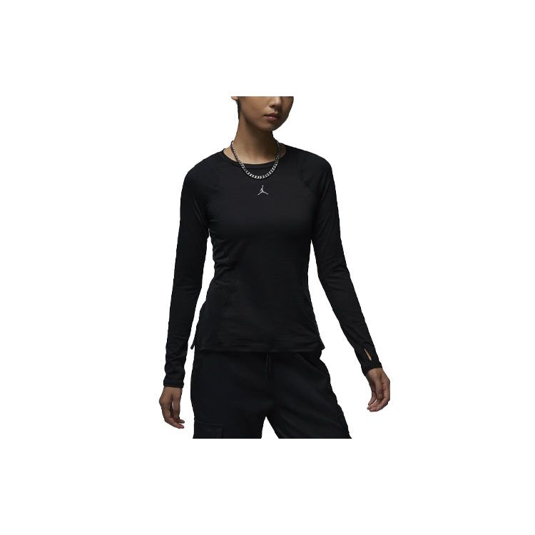 

Жіноча футболка Jordan Slim Fit з круглим вирізом і довгими рукавами з логотипом, чорна FD7383-010 S