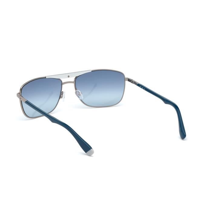 Lunettes de soleil - Web - WE0274 - Forme rectangulaire - Couleur ruthénium clair - Verres bleu nuancé