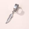 Simple Stainless Steel Hip-Hop Punk Lightning Feather Pendant Earrings Cross Earrings Men and Women Titanium Steel Earrings Ambience Back To School