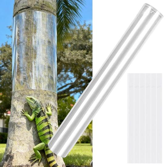 Yousheng Iguana Baumwickel Transparenter Baumstamm-Schutz Wiederverwendbare Glatte Barriere für Baumstämme Verhindert, dass Leguane auf Bäume klettern
