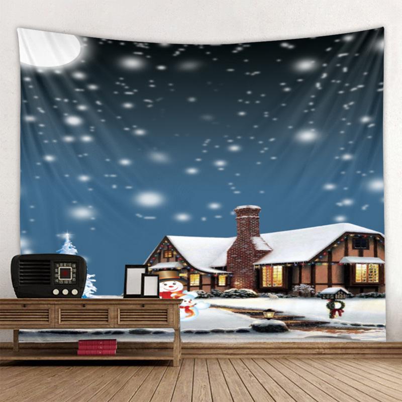 Grenzüberschreitende Weihnachtsfeiertags-Dekorationsszene zum Aufhängen, Stoff-Wandverkleidung, Schlafzimmer-Wandteppich