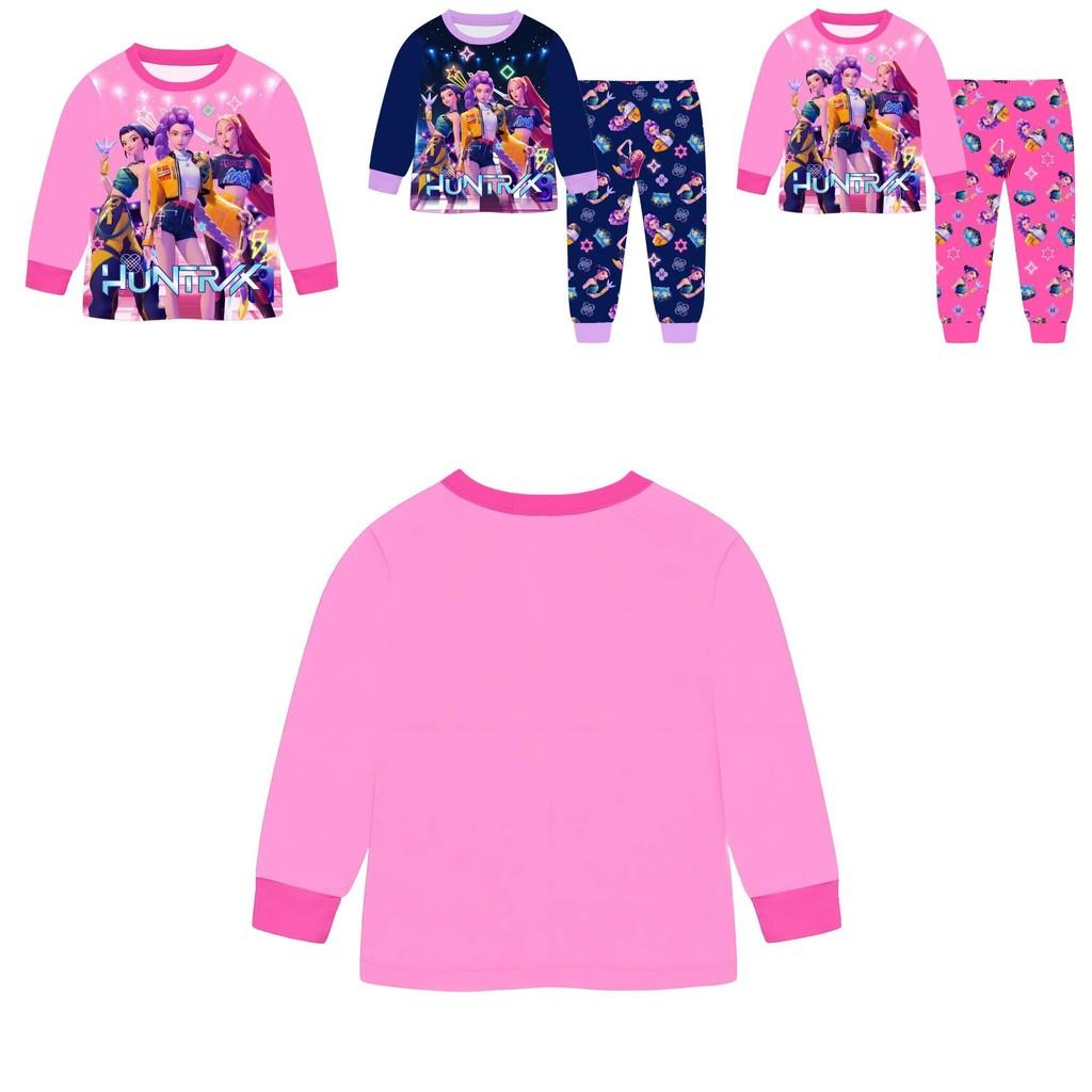 Set Pigiama Bambini Kpop Demon Hunters a Manica Lunga in Morbido Tessuto di Seta di Latte per il Comfort Estivo