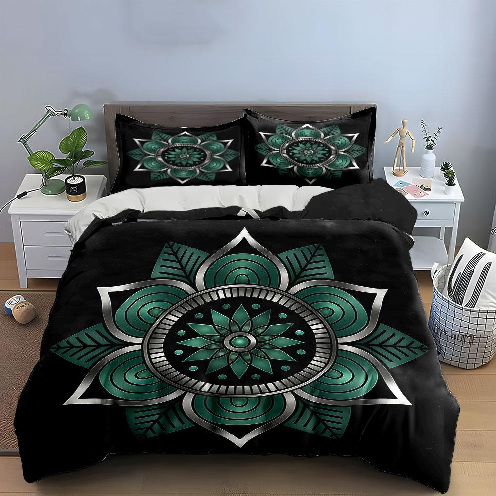 Mandala Design Art Set Soft Comfortable Duvet Cover Bedding Set Included 1*Duvet Cover & 2*Pillowcases, Gift