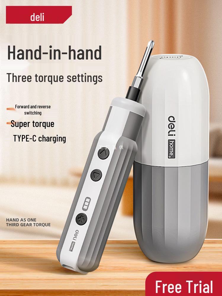 Deli Rechargeable Electric Screwdriver Set - Compact, Fully Automatic, Multifunctional with Lithium Battery for Household Use