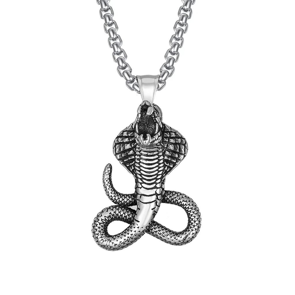 Medusa Snake King Pendant Men's Titanium Steel Pendant Trendy Women's Necklace Powerful Punk Pendant