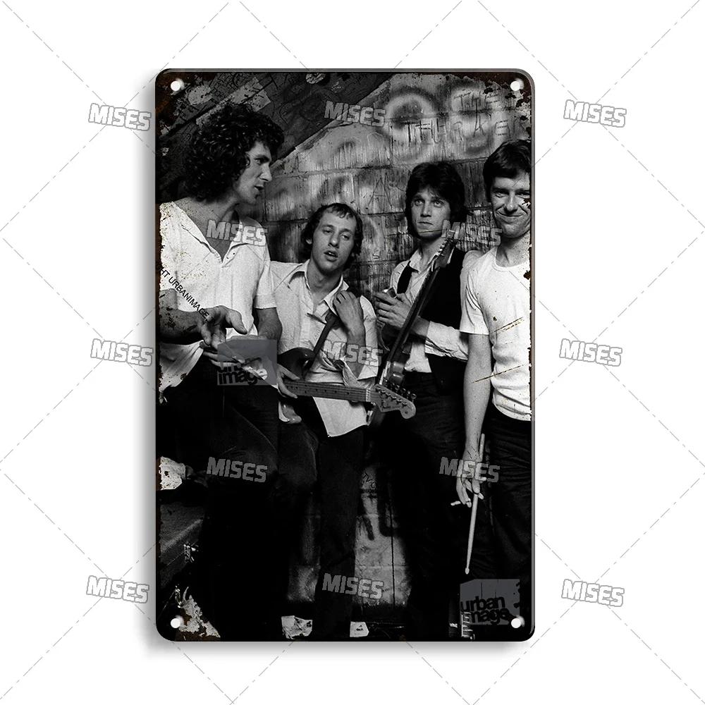 MISES Rock Band Metal Poster DIRE STRAITS Band Decorative Plate Metal Sign Rusty Metal Plaque Home Club Kitchen Metal Tin Sign