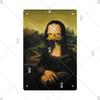 Vintage Sexy Funny MonaLisa Metal Sign Metal Tin Plaque Metal Vintage for Pub Bar Sign Man Cave Decoration Iron Plates