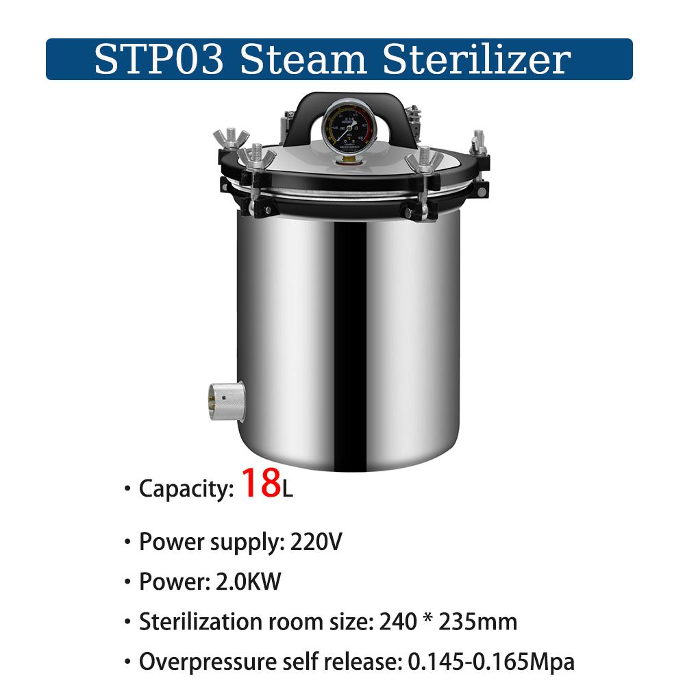 High Temp Steam Sterilizer Stainless Steel Anti-drying Steriliser Auto Sterilization Pot Sterilizer for Utensil Food Tableware
