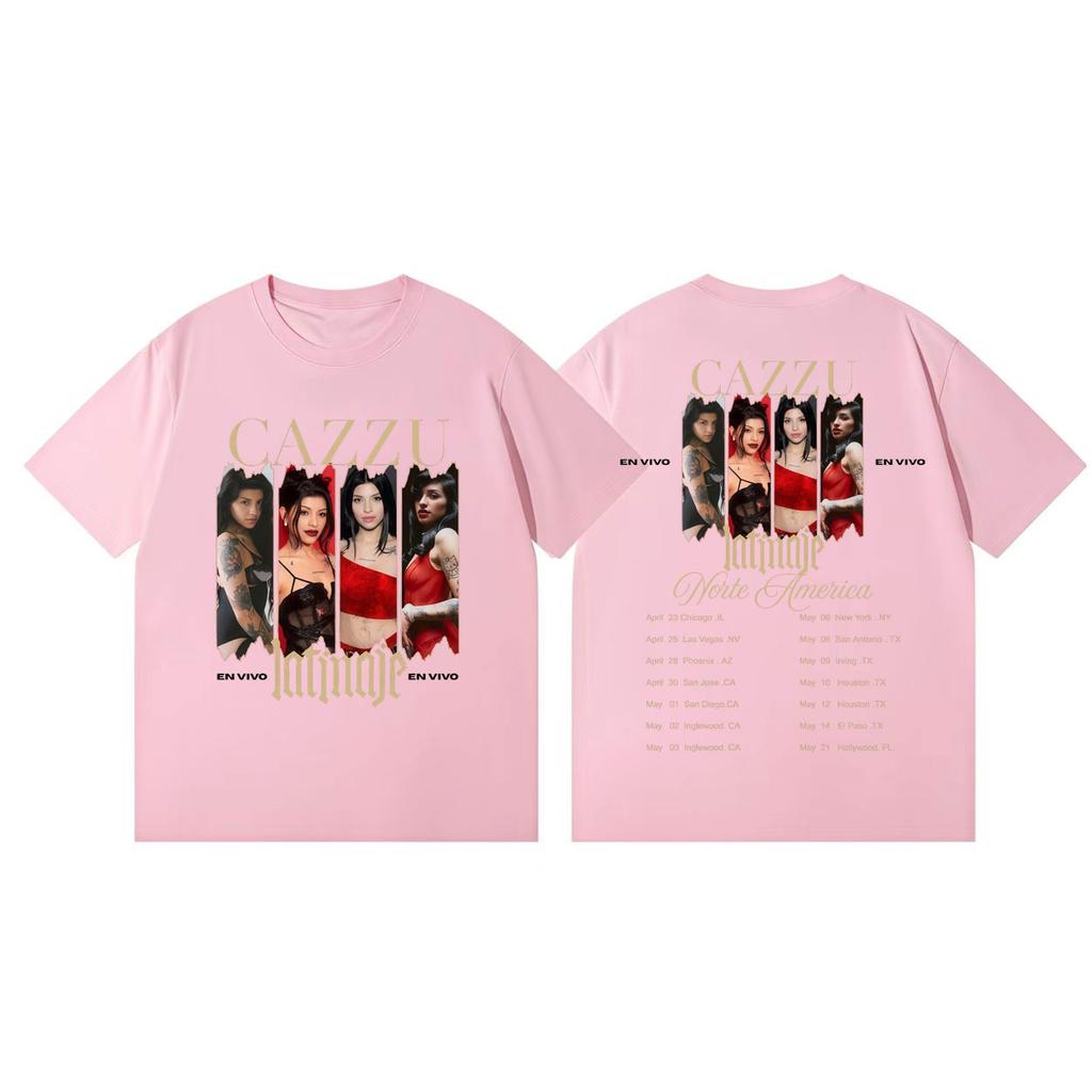 Cazzu Latinaje Tour 2026 Merch Tshirts Unisex Women Fashion Aesthetic Short Sleeve Tshirt High Quality Cotton Oversized T Shirts