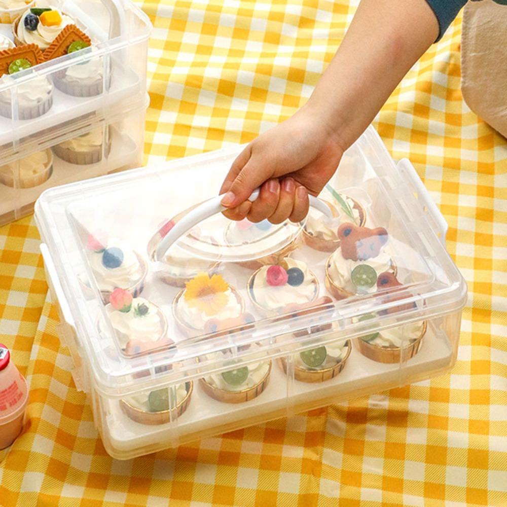 Boîte de Rangement Rectangulaire pour Cupcakes Contenants Transparents pour Cupcakes Outil de Pâtisserie Porte-Cupcakes Fête