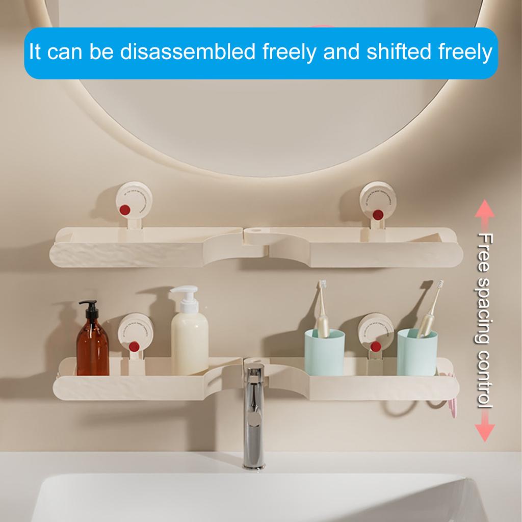 Multipurpose Suction Cup Shelf Easy Install & Not Drilling Versatile Suction Cup Organizers for Kitchen & Bathroom