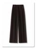 Women's Coffee-Colored High-Waist Straight-Leg Pants: Slimming, Petite Fit, Wide-Leg, Perfect for Spring/Summer 2026.