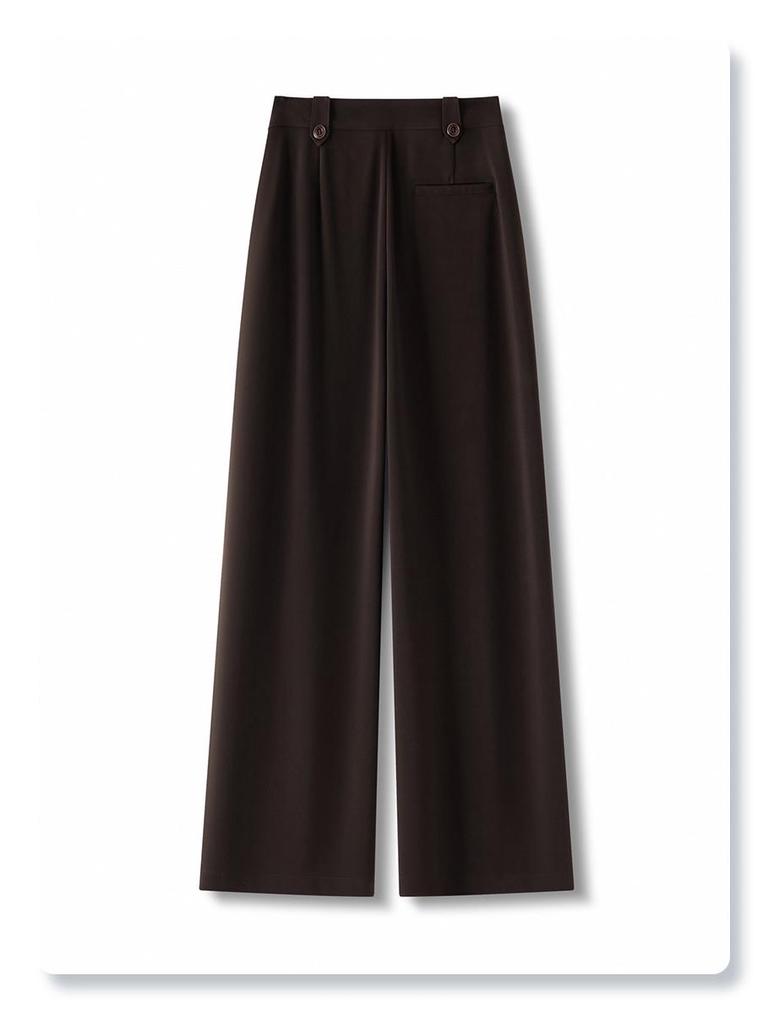 Women's Coffee-Colored High-Waist Straight-Leg Pants: Slimming, Petite Fit, Wide-Leg, Perfect for Spring/Summer 2026.