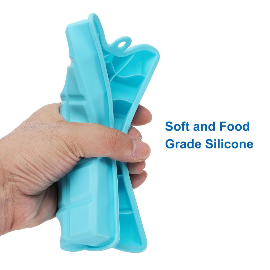 uxcell Silicone Square Ice Cube Tray with Lid, Ice Cube Mold for Freezer, Coffee Bartender Accessories, Light Blue, 24 Grids, 4 Pieces