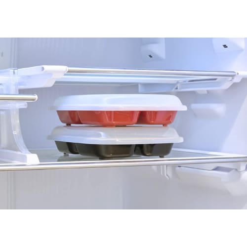 Square lunch plate with lid, navy blue