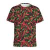 Colorful Peppers 3D Printed T-shirt For Men Summer Casual Short Sleeve Pullover O-Neck Tees Chili Pattern Tops Street T Shirts