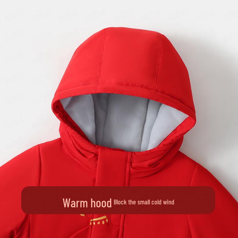 MQDMINI Kinder Winter-Kapuzenjacke mit Fleece-Futter